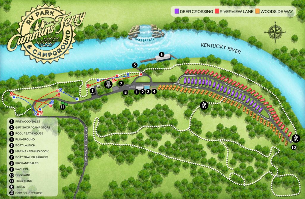 CFRV Resort Map Campground RV Park in Kentucky